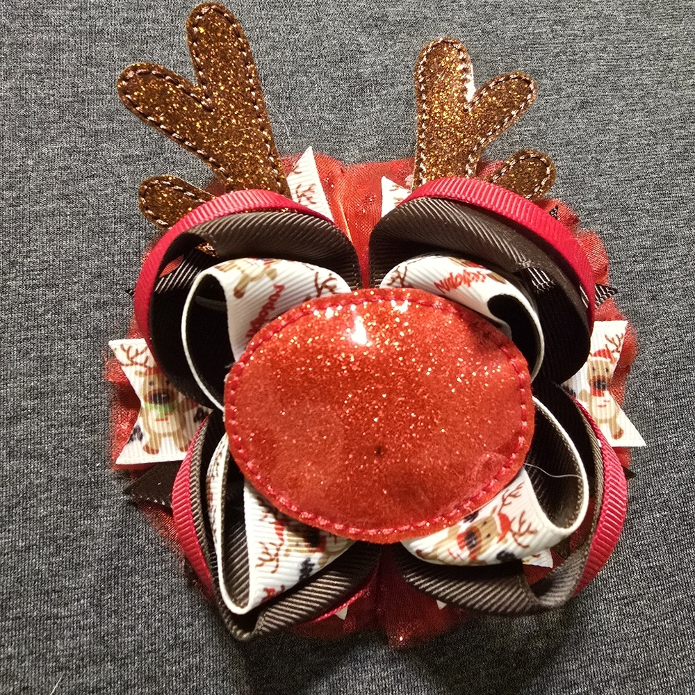 Festive Reindeer Hair Clip for Kids